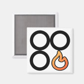 Kachelknop voorkant rechterbrander controle label magneet (Voorkant / Achterkant)