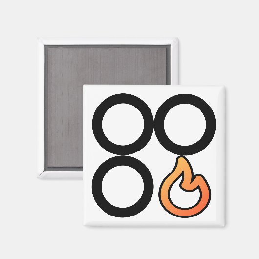 Kachelknop voorkant rechterbrander controle label  magneet (Voorkant / Achterkant)