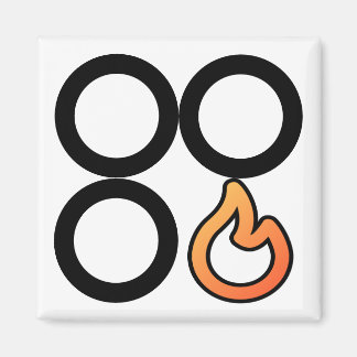 Kachelknop voorkant rechterbrander controle label magneet