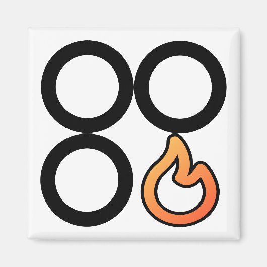 Kachelknop voorkant rechterbrander controle label magneet (Voorkant)