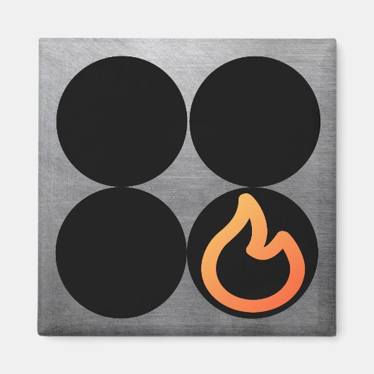 Kachelknop voorkant rechterbranderregellabel magneet (Voorkant)