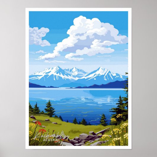 Kachemak Bay Alasaka Reizen  Illustratie Poster (Voorkant)