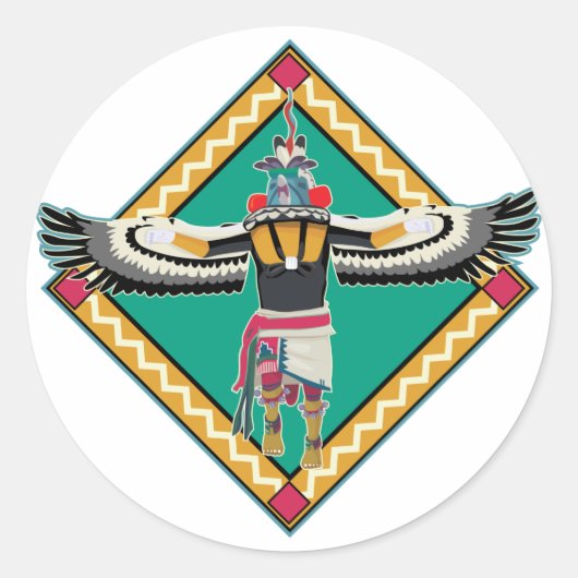 Kachina Dancer Ronde Sticker (Voorkant)
