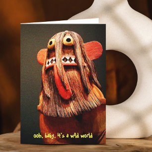 Kachina Doll Face Het is een Wild World Quote Scha Kaart
