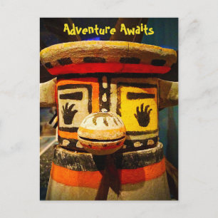 Kachina Doll Face Photo Adventure wacht op Schatti Briefkaart