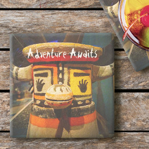 Kachina Doll Face Photo Adventure wacht op Schatti Stenen Onderzetter