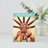 Kachina Doll Face Photo Geniet van elk moment grap Briefkaart (Staand voorkant)