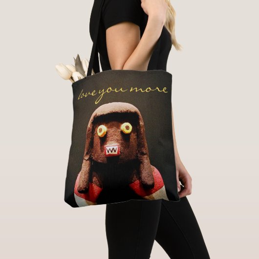 Kachina Doll Face Photo Love You Meer Script Schat Tote Bag (Dichtbij)