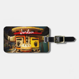 Kachina Doll Wood Face Foto Aangepaste Naam Schatt Bagagelabel