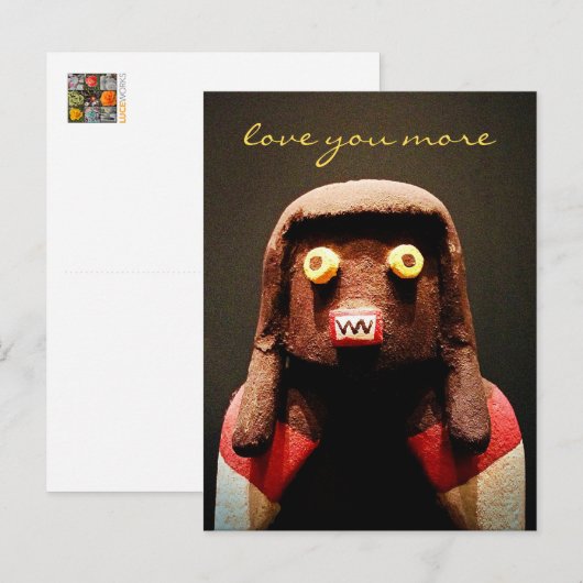Kachina Face Love You More Script Briefkaart (Voorkant / Achterkant)