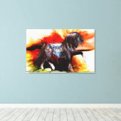 Kachina Hopi Horse Stretched Canvas Print (Insitu (Houten vloer))
