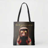 Kachina Pop Face Foto Liefde Volg Script Schattig Tote Bag (Voorkant)