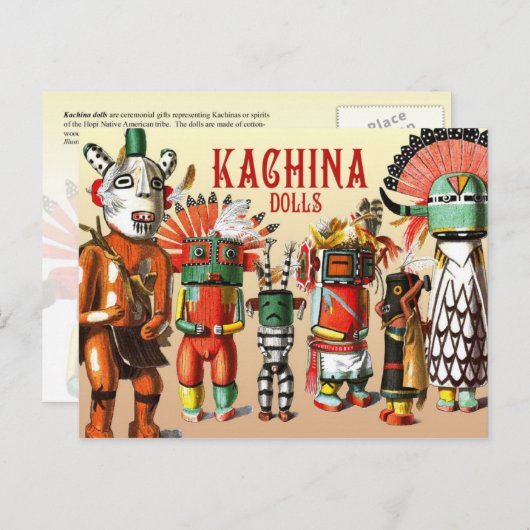 Kachina poppen van de Hopi Native American Tribe Briefkaart (Voorkant / Achterkant)