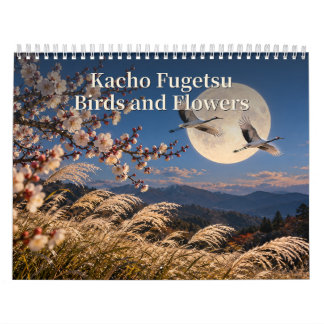 Kacho Fugetsu Vogels en Bloemen Foto-Realistische Kalender