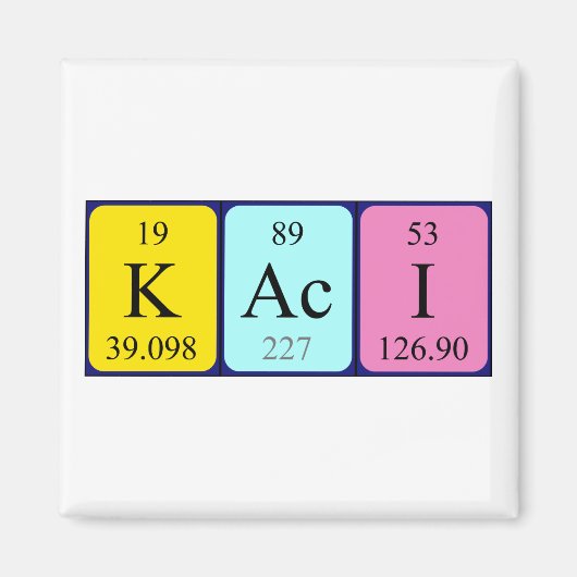 Kaci periodieke tabelnaam magnet (Voorkant)
