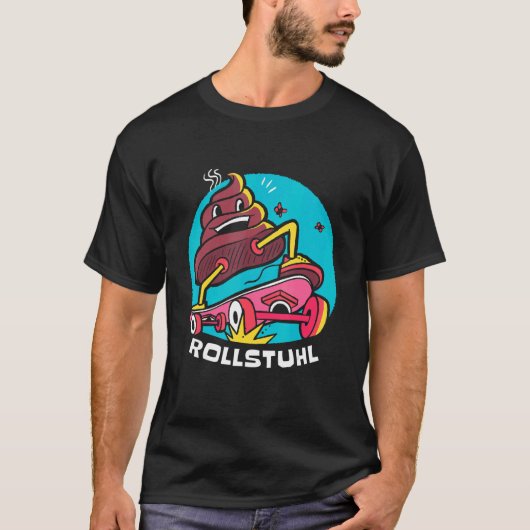 Kackheap op skateboard rolstoelstoel SC T-shirt (Voorkant)