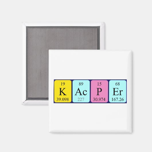 Kacper periodieke table name magnet (Voorkant / Achterkant)