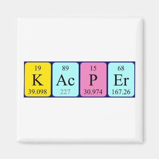 Kacper periodieke table name magnet (Voorkant)
