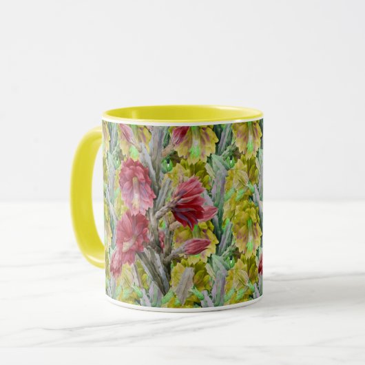 KACTUS, RODE PINKGEEL VAN STROOMSTROMEN MOK (Voorkant links)