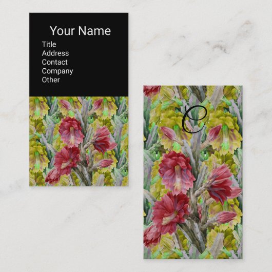 KACTUS, RODE PINKGEEL VAN STROOMSTROMEN VISITEKAARTJE (Voorkant / Achterkant)