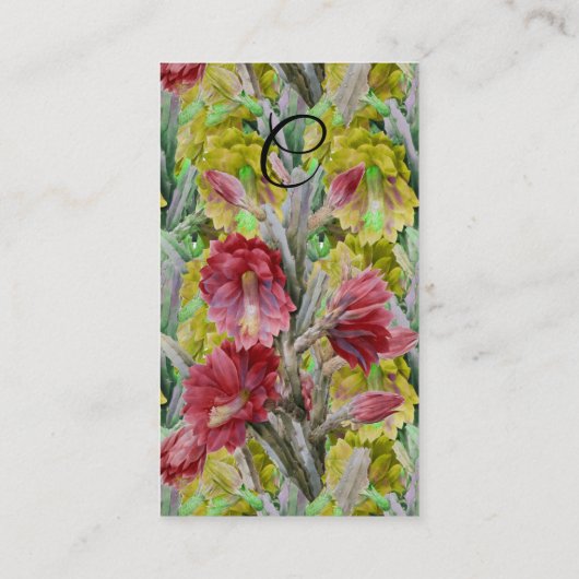 KACTUS, RODE PINKGEEL VAN STROOMSTROMEN VISITEKAARTJE (Achterkant)