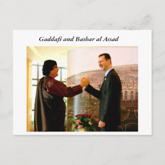Kaddafi en Bashar al Assad Briefkaart