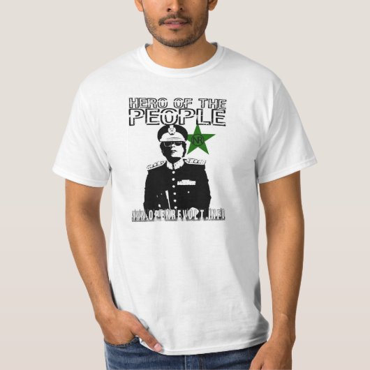 Kaddafi:  Hero van het volk! T-shirt (Voorkant)