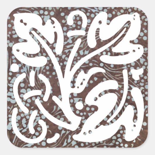 Kade Batik Ornament 5 Vierkante Sticker (Voorkant)