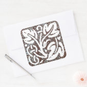 Kade Batik Ornament 5 Vierkante Sticker (Envelop)