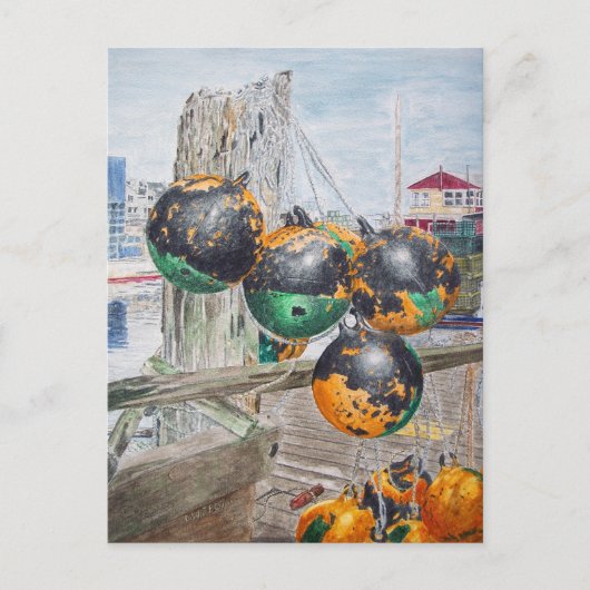 Kade stootkussens kunstwerk briefkaart (Voorkant)