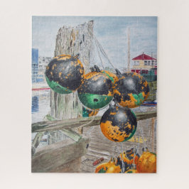 Kade stootkussens kunstwerk legpuzzel