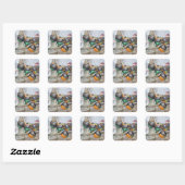 Kade stootkussens kunstwerk vierkante sticker (Vel)