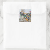 Kade stootkussens kunstwerk vierkante sticker (Tas)