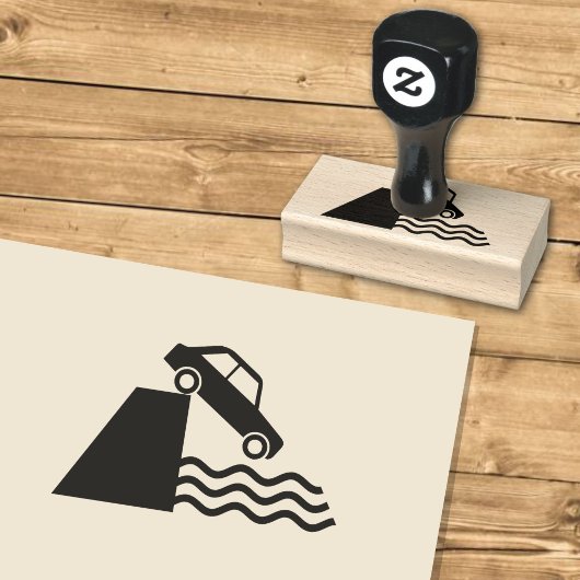 Kade Waarschuwingsbord Icoon Rubberstempel