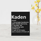 Kaden Definitie Gepersonaliseerde Naam Grappige Ve Kaart (Gele Bloem)