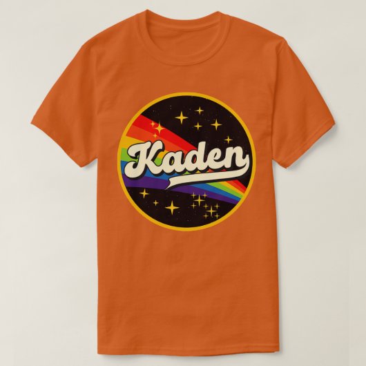 Kaden regenboog in ruimte stijl t-shirt (Design voorkant)