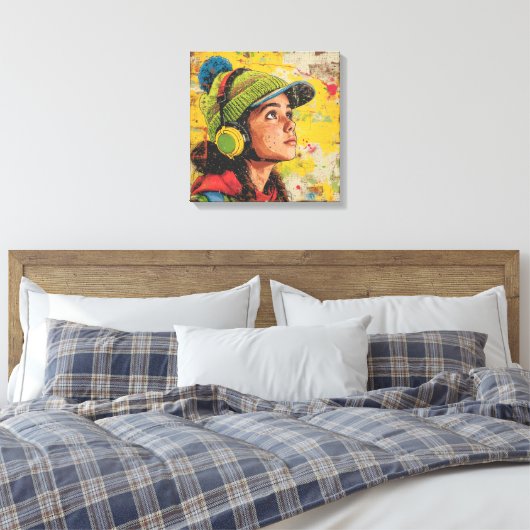 Kader abstracte kunst canvas afdruk (Insitu (Slaapkamer))