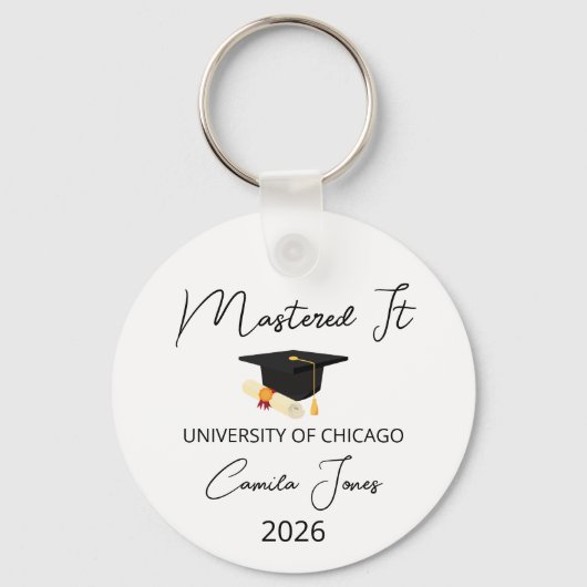 Kader Afstudeercadeau voor haar, Masters Degree Sleutelhanger (Voorkant)