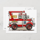 Kader Ambulance EMS Noodsituatie EMT Briefkaart (Voorkant / Achterkant)