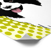 Kader Collie Dog Pop Art Poster Originele illustra (Hoek)