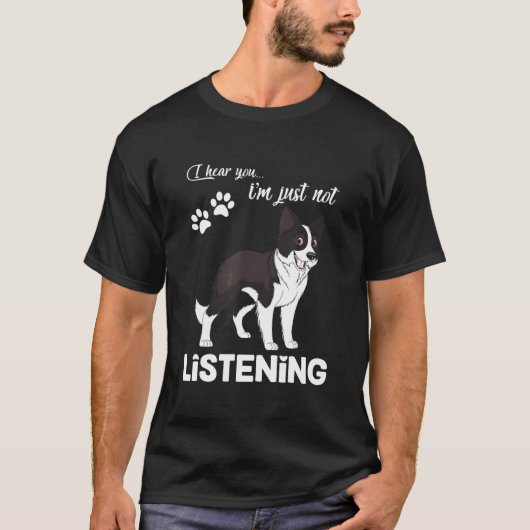 Kader Collie ik hoor dat je niet luistert T-shirt (Voorkant)