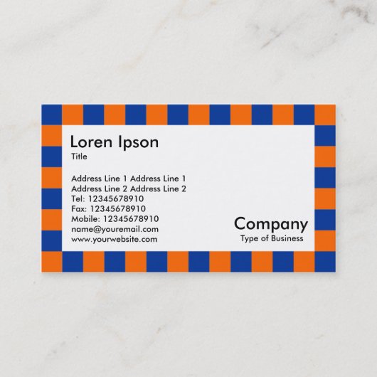Kader controleren - Blauw en Oranje Visitekaartje (Voorkant)