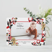 Kader Foto Kerstkaart Mannetjes van Gemberkoek Kaart (Staand voorkant)