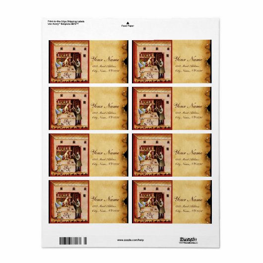 KADER VAN HYGEIA MONOGRAM, Geneesmiddel, Farmacie Etiket (Full Sheet)