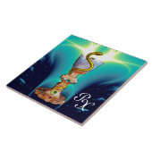 KADER VAN HYGEIA MONOGRAM Medicine, Pharmacy Blue Tegeltje (Zijkant)