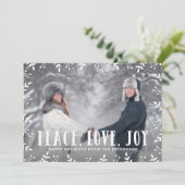 Kaderblad Vrede Vreugde Liefde Vakantiefotokaart Feestdagenkaart (Staand voorkant)