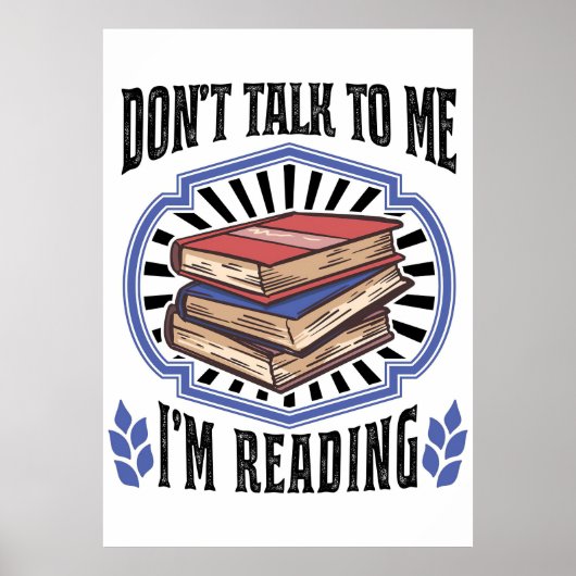 Kadergeschenk Ik Lees Boeken Poster (Voorkant)