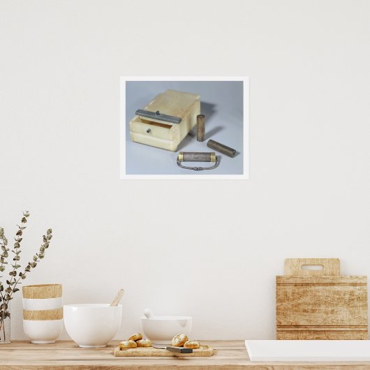 Kaders voor broodroosters en flessen voor bronzen  poster (Keuken)