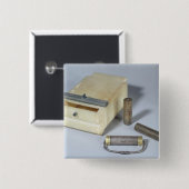 Kaders voor broodroosters en flessen voor bronzen  vierkante button 5,1 cm (Voorkant /achterkant)