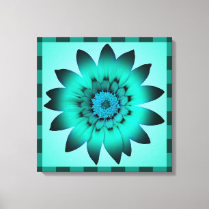 Kadet Blue Flower-illustratie - Verpakt canvas Afdruk